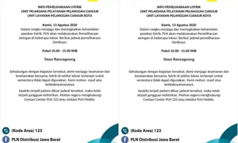 Ada Pemadaman Listrik di Desa Rancagoong Selama 5 Jam
