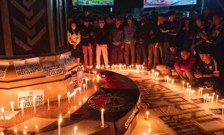 Aksi Solidaritas Untuk Tragedi Kanjuruhan dari Ratusan Suporter Sepakbola Cianjur