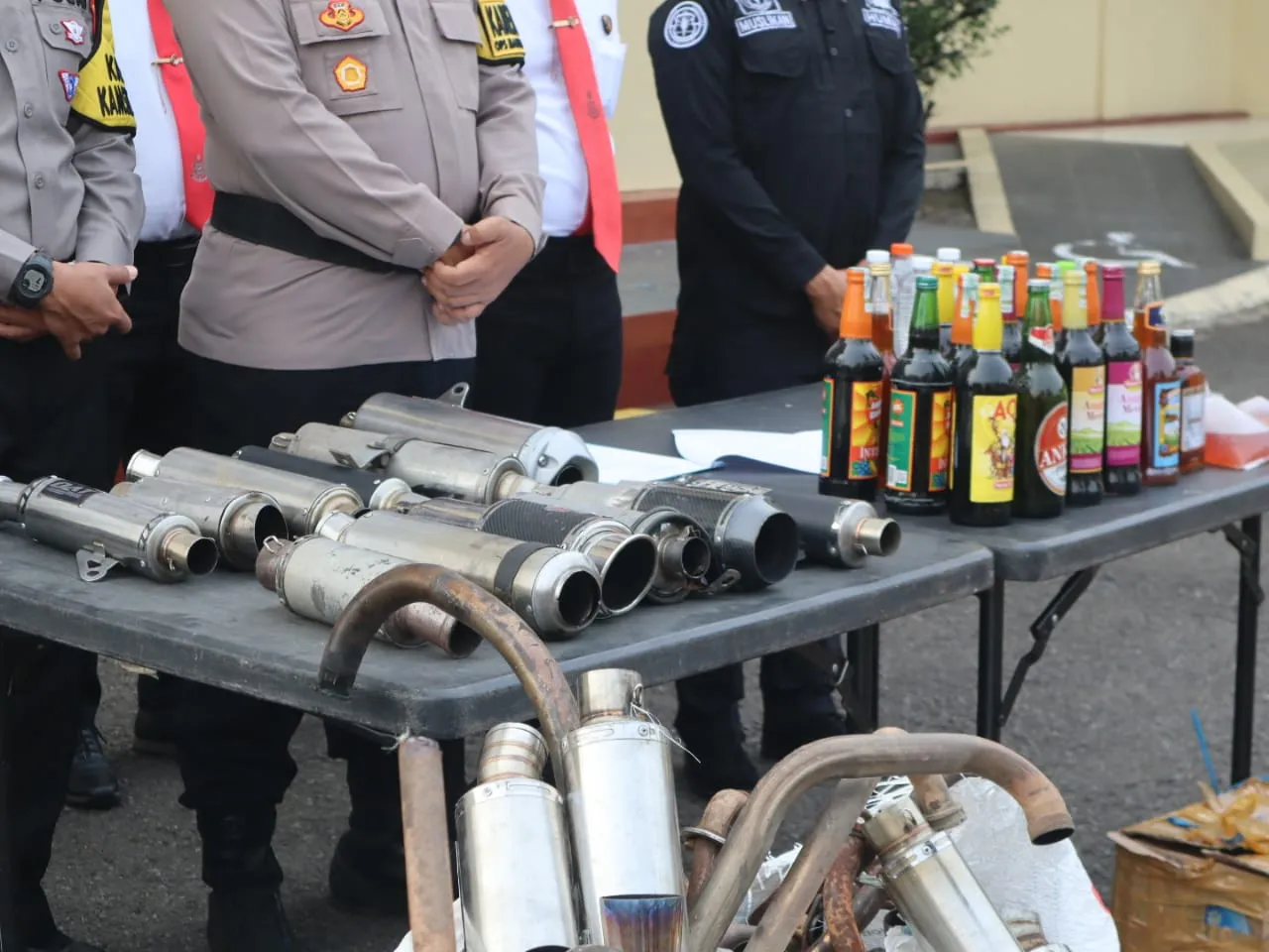 Amankan Ratusan Botol Miras dan Knalpot Brong, Polres Cianjur Terus Gencarkan Operasi KRYD