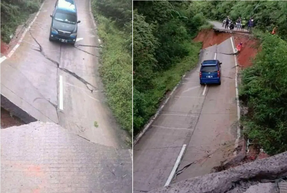 Amblas, Jalan Antardesa di Pagelaran Ditutup Sementara