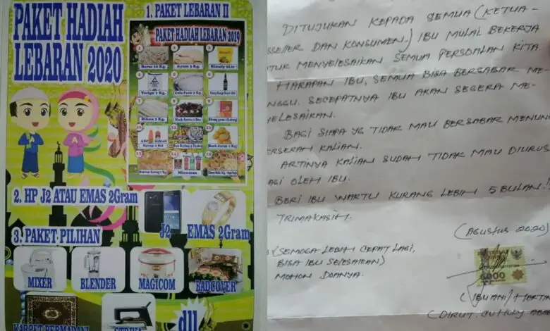 Berjanji Lagi, Ini Isi Surat Diduga dari Bos Paket Arisan Lebaran di Cianjur