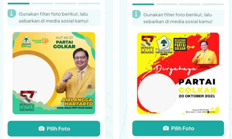 Bingkai Foto Twibbon dan Tema HUT Partai Golkar ke-57
