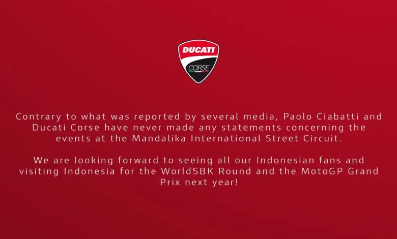 Ducati Corse Klarifikasi Pemberitaan Media Asing Terkait Logistik yang Dibuka Ilegal
