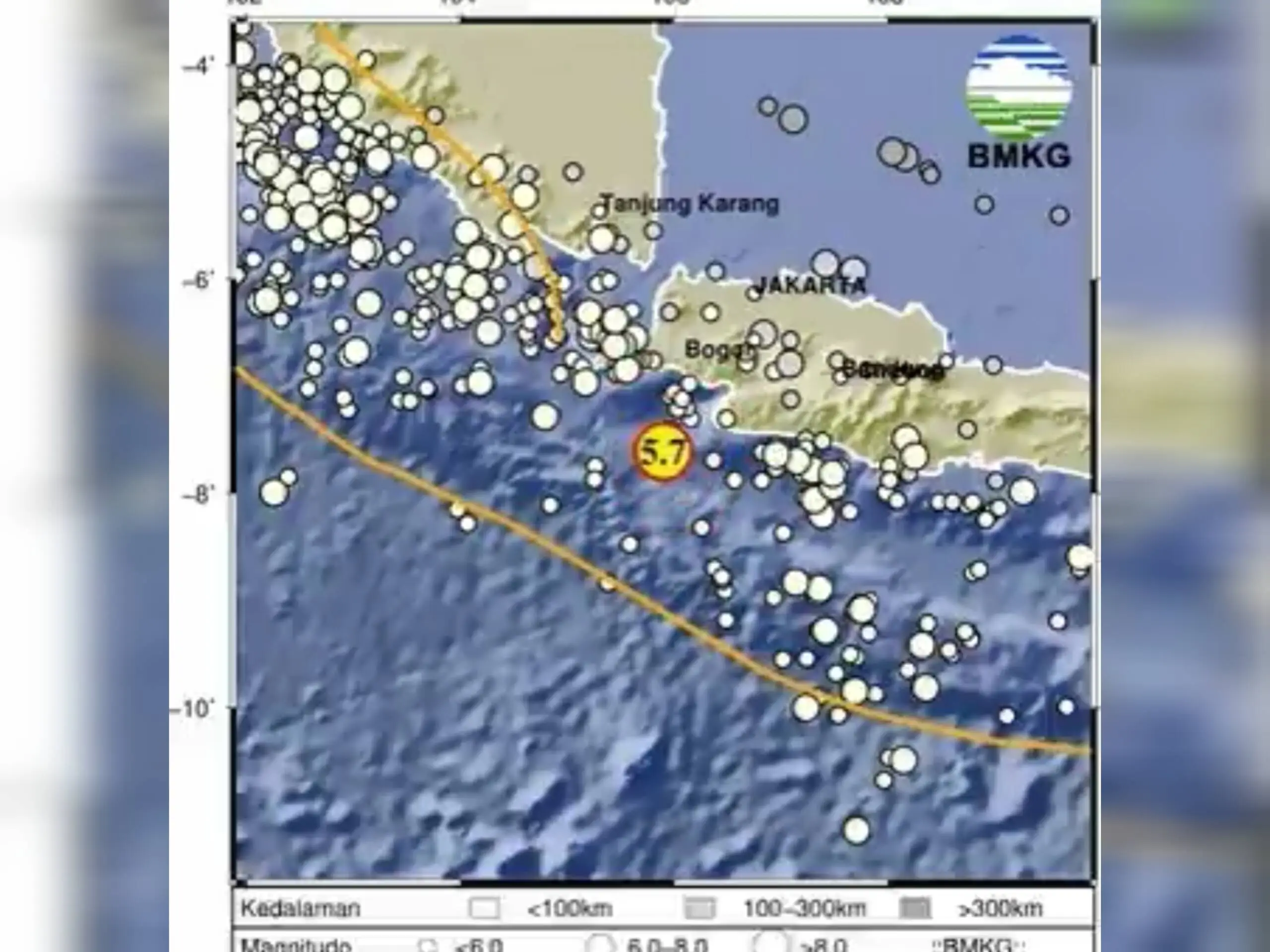 Gempa Bumi Magnitudo 5,7 Mengguncang Banten, Terasa Sampai Cianjur