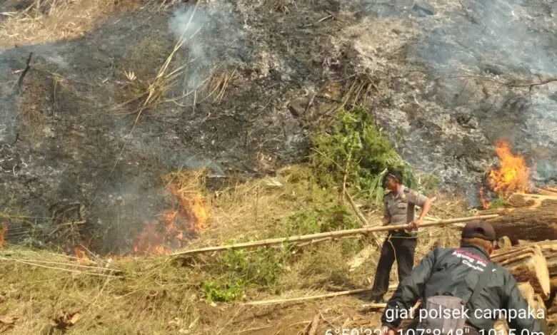 Gunung Buled Campaka Kebakaran, Warga Diimbau Menjauh