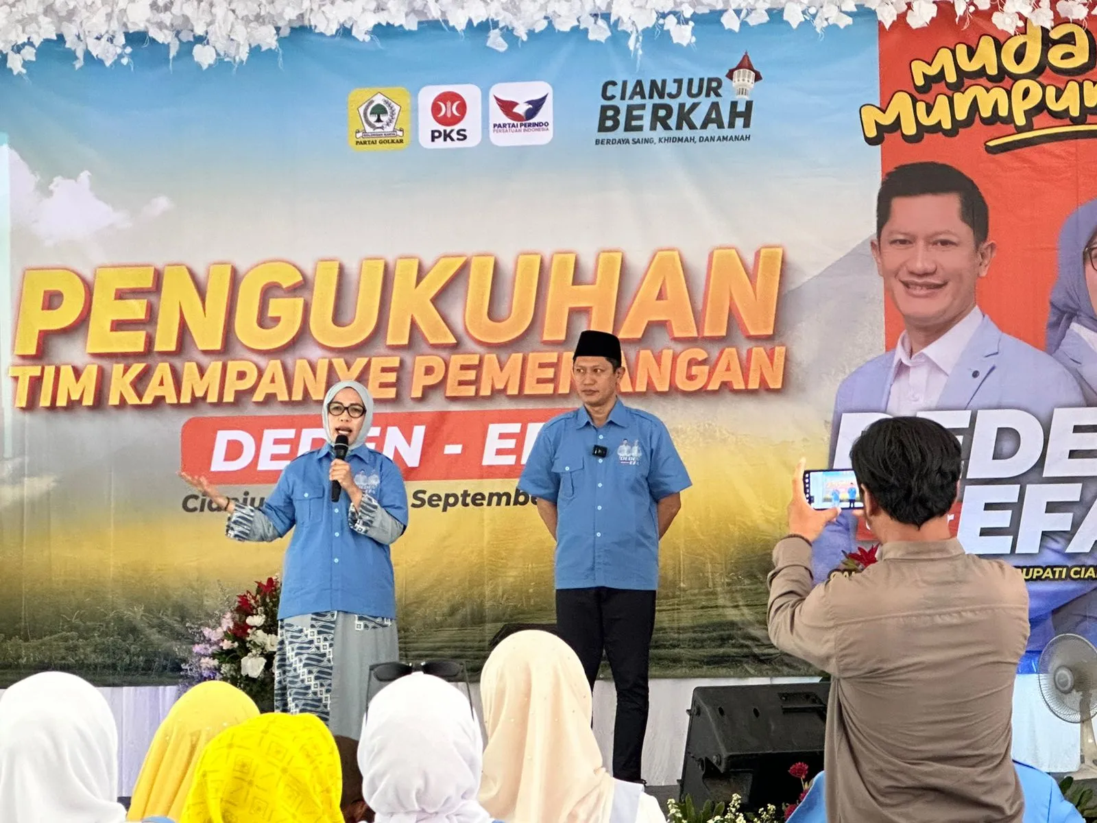 Hadiri Pengukuhan Tim Kampanye Denas-Efa, Metty Triantika Dukung Target 55 Persen Suara Pilkada Cianjur