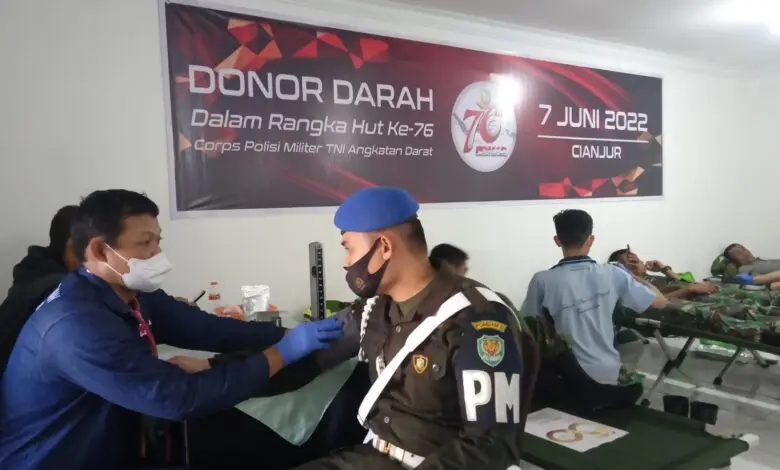HUT ke-76, POMAD Cianjur Gelar Donor Darah