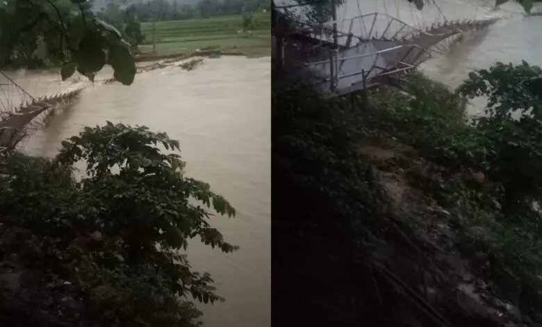 Jembatan Penghubung Dua Desa di Cianjur Selatan Ambruk, Aktivitas Warga Terhambat