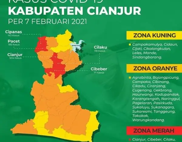 Kabupaten Cianjur Didominasi Zona Oranye, Lima Kecamatan Masuk Zona Merah!