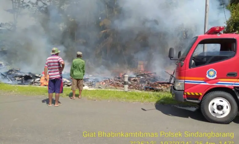 Kebakaran di Sindangbarang, Empat Rumah dan Satu Musala Terbakar