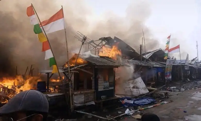 Kebakaran Pasar Ciranjang, Banyak Kios Pedagang Hangus