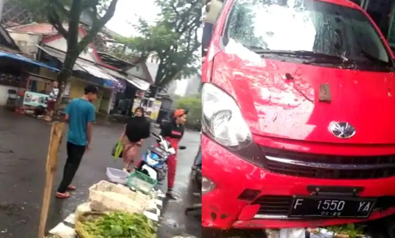 Kecelakaan di Cianjur, Agya Seruduk Lapak Sayur, Ibu Hamil dan Pedagang Terpental