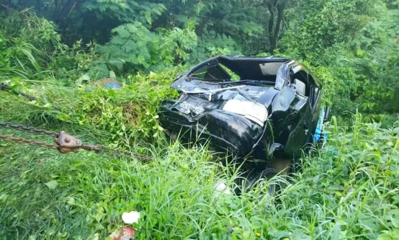 Kecelakaan di Cipanas, Pikap Serempet Orang dan Masuk Jurang