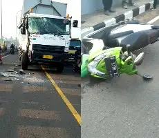 Kecelakaan di Fly Over Cianjur, Truk Tronton Tabrak Bus