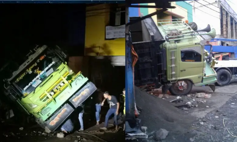 Kecelakaan di Gekbrong, Truk Tronton Hantam Ruko, Tiga Orang Tewas