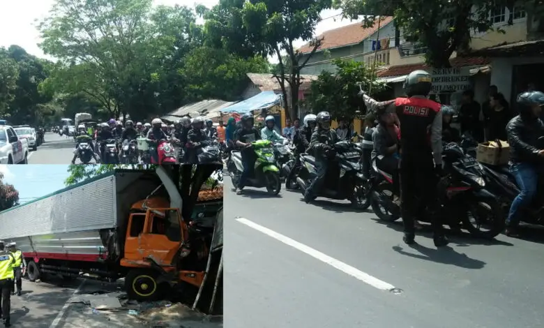 Kecelakaan Tronton di Gekbrong, Jalur Cianjur - Sukabumi Macet