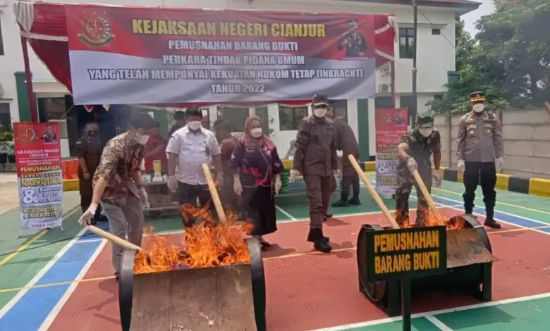 Kejaksaan Negeri Cianjur Musnahkan Narkotika Dari 77 Perkara