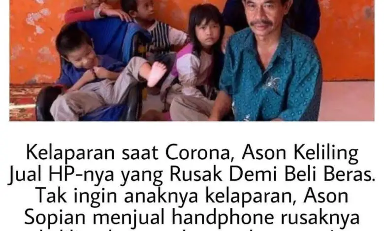 Kelaparan Saat Corona Ason Jual HP Rusak Demi Beras