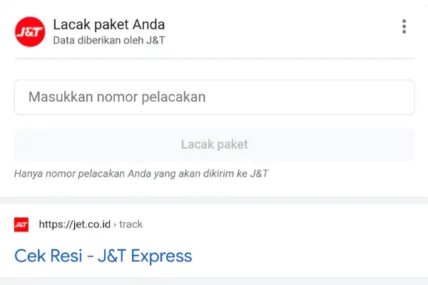 Klik Disini Cek Resi J&T Express Lacak paket dan Tracking JNT