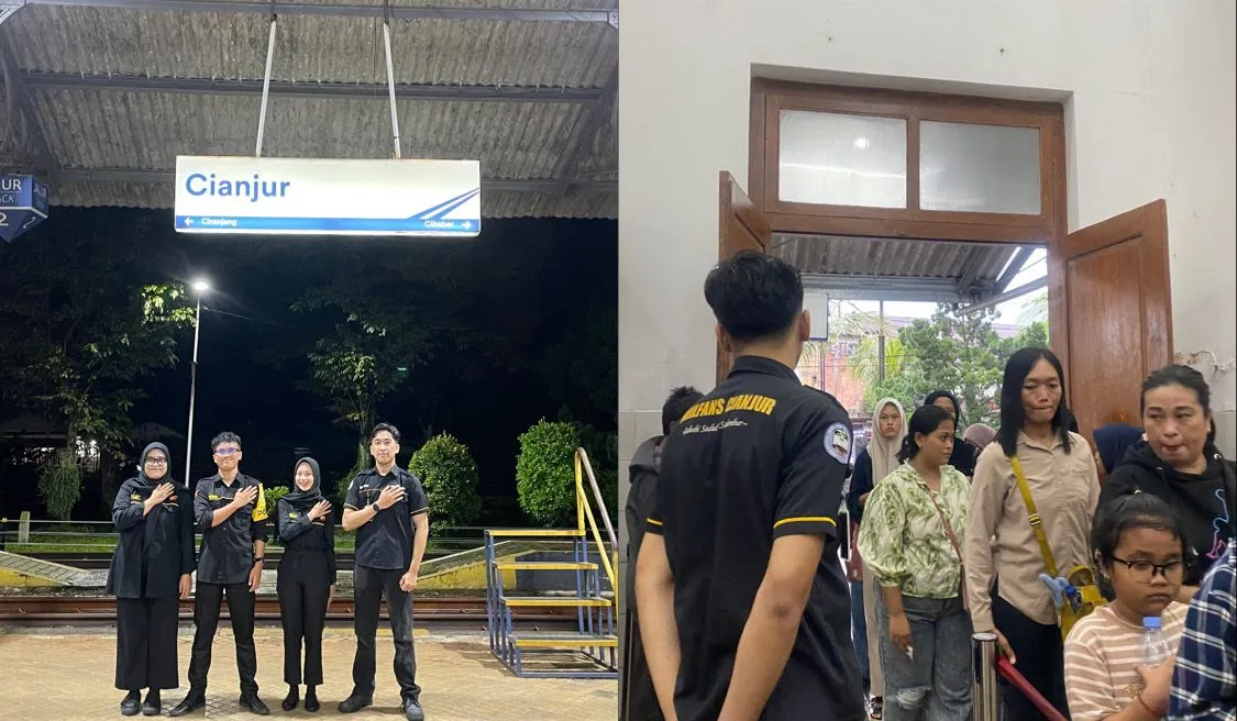 Komunitas Railfans Cianjur Tutup Posko Nataru, Bantu KAI Daop 2 Bandung