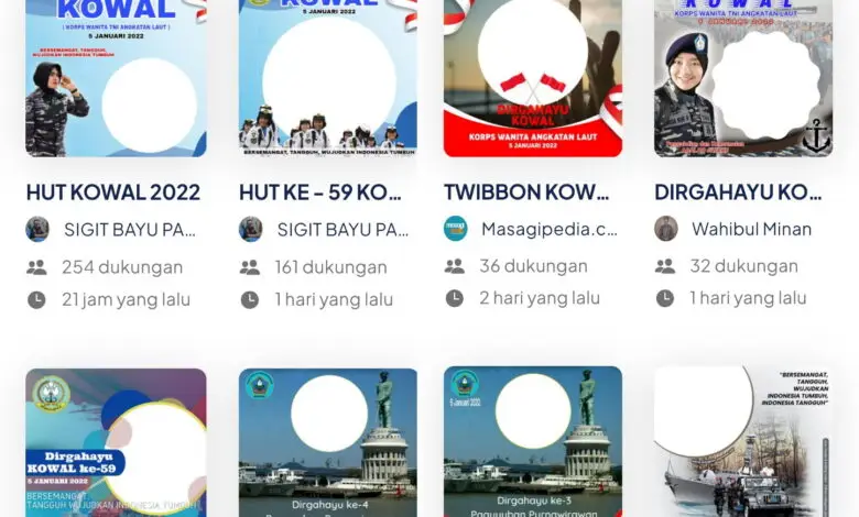 Kumpulan Desain Bingkai Foto Twibbon HUT Kowal ke 59 Tahun 2022