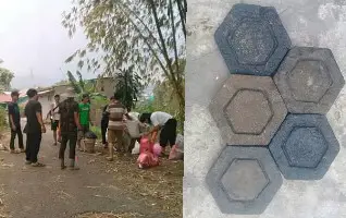 Kurangi Sampah, Ini Kelebihan Paving Blok Plastik Karya Karang Taruna