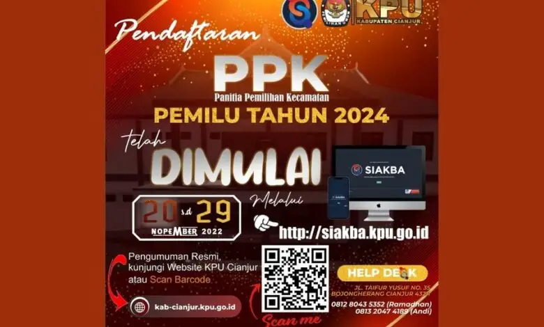 Pengumuman Seleksi Calon Anggota PPK Pemilu Tahun 2024 Kabupaten Cianjur