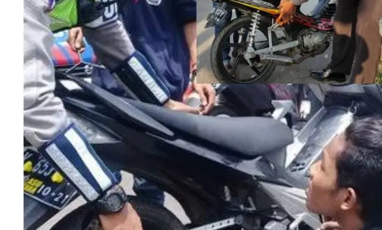 Polres Cianjur Tindak Pengendara Motor yang Gunakan Knalpot Bising