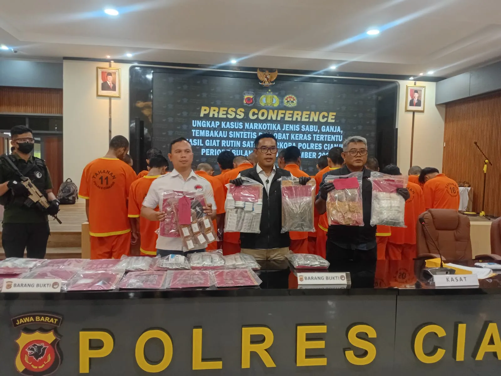Polres Cianjur Ungkap 40 Kasus Narkotika dan Obat Terlarang, 53 Tersangka Diringkus