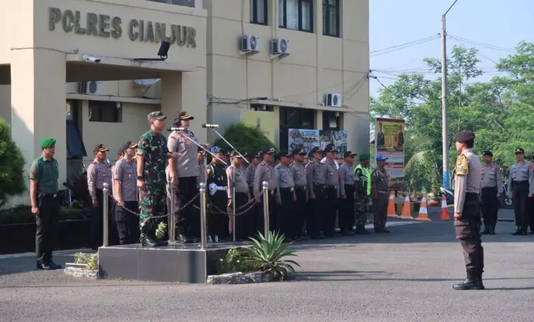 Kodim-Polres Cianjur Gelar Apel Pengamanan Sidang Gugatan Pilpres