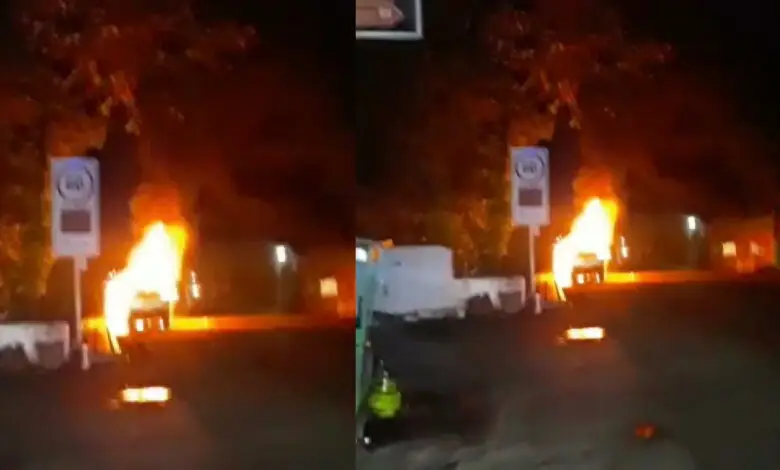 Potret Mengerikan Kebakaran Mobil di Karangtengah Cianjur