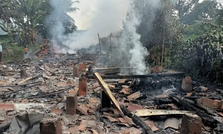 Rata dengan Tanah, Kebakaran Hanguskan Tiga Rumah di Cibeber