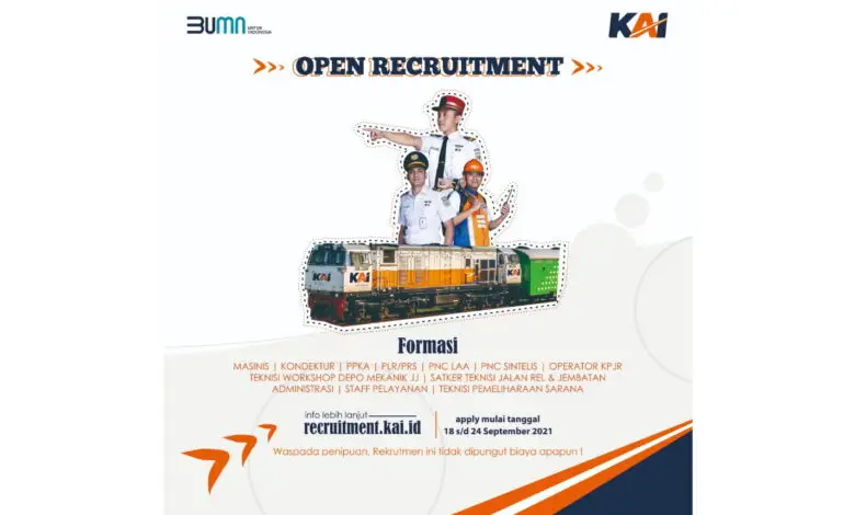 Rekrutmen PT KAI Tahun 2021 untuk Lulusan SMA hingga S1 Dibuka, Klik Recruitment.kai.id Segera!