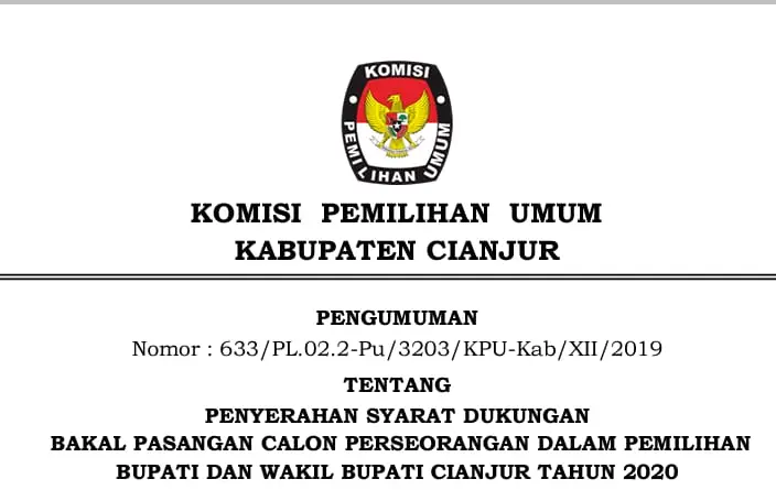 Simak! Syarat Dukungan Bakal Paslon Pilkada Jalur Perseorangan