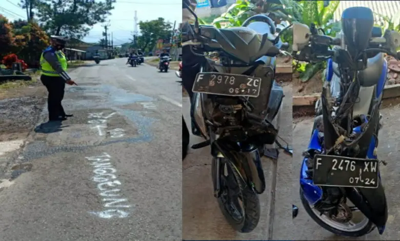Tabrakan Motor di Pagelaran, Empat Orang Luka