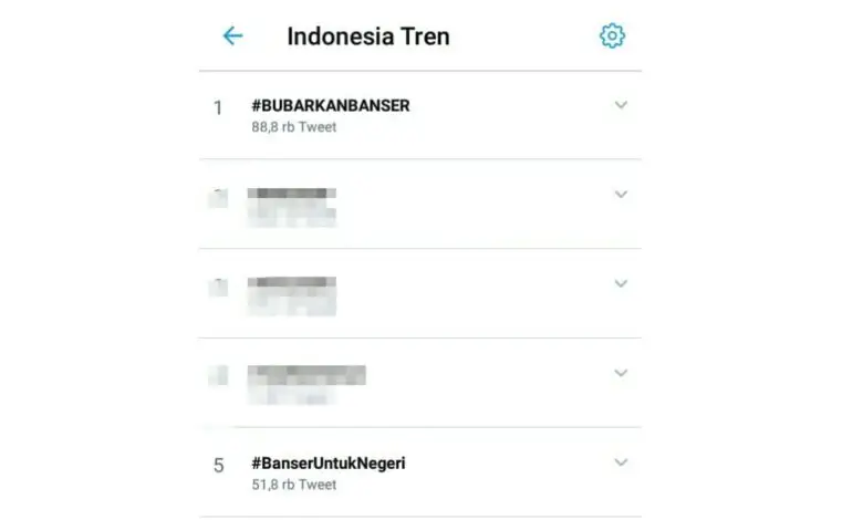 Tagar #BanserUntukNegeri dan #Bubarkanbanser Trending di Twitter