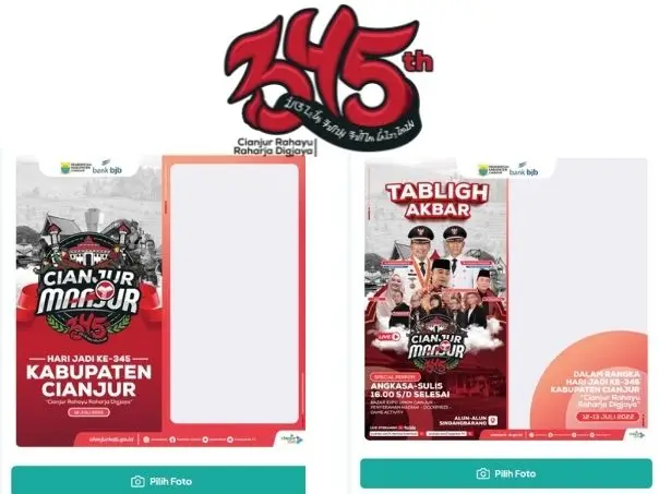 Twibbon dan Logo Hari Jadi Cianjur ke- 345 Semarakan 12 Juli 2022