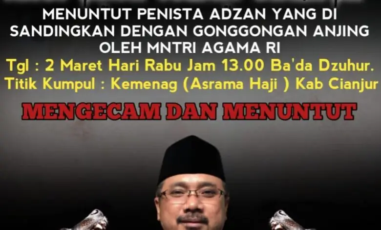 Hari Ini, Umat Islam Cianjur akan Gelar Aksi Pengecaman Menag Yaqut
