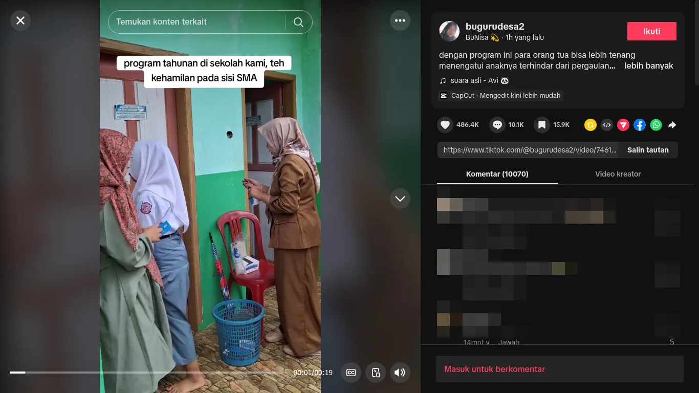 Viral, Ada Tes Kehamilan Siswi SMA di Cianjur, Warganet Ikut Dukung
