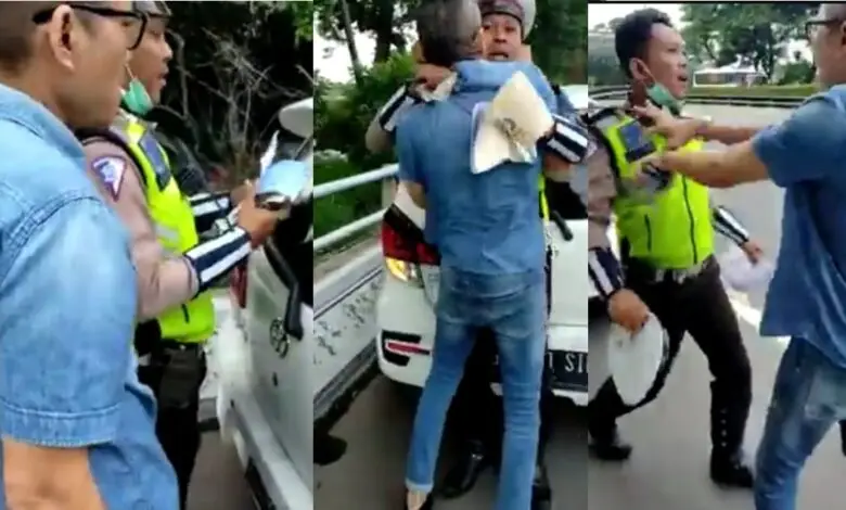 Viral Video Pria Lawan Polisi Saat Ditilang, Begini Kronologisnya
