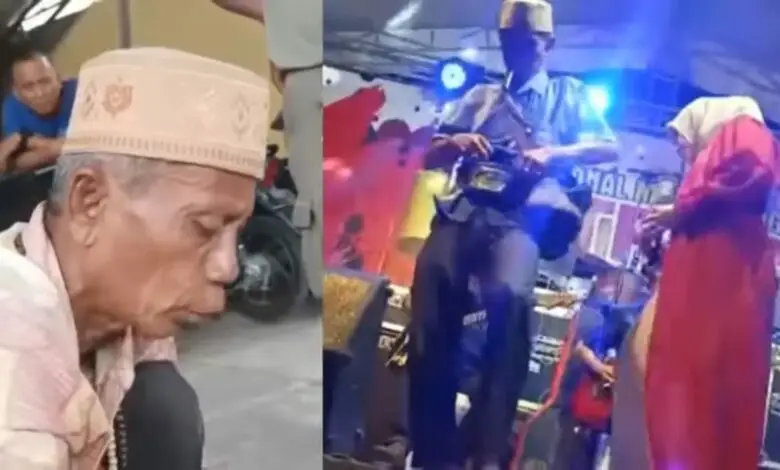Waduh, Kakek Ini Setahun Mengemis Demi Sawer Biduan