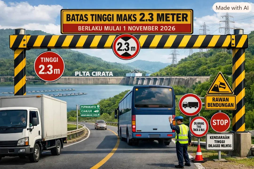 Pembatasan Kendaraan di Kawasan PLTA dan Bendungan Cirata Berlaku 1 November 2026, Berikut Penjelasannya