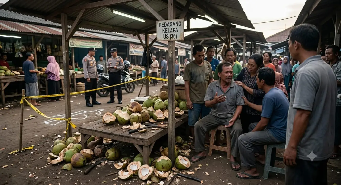 Pedagang Kelapa di Pasar Muka Cianjur Tewas Ditusuk Sesama Pedagang, Polisi Buru Pelaku