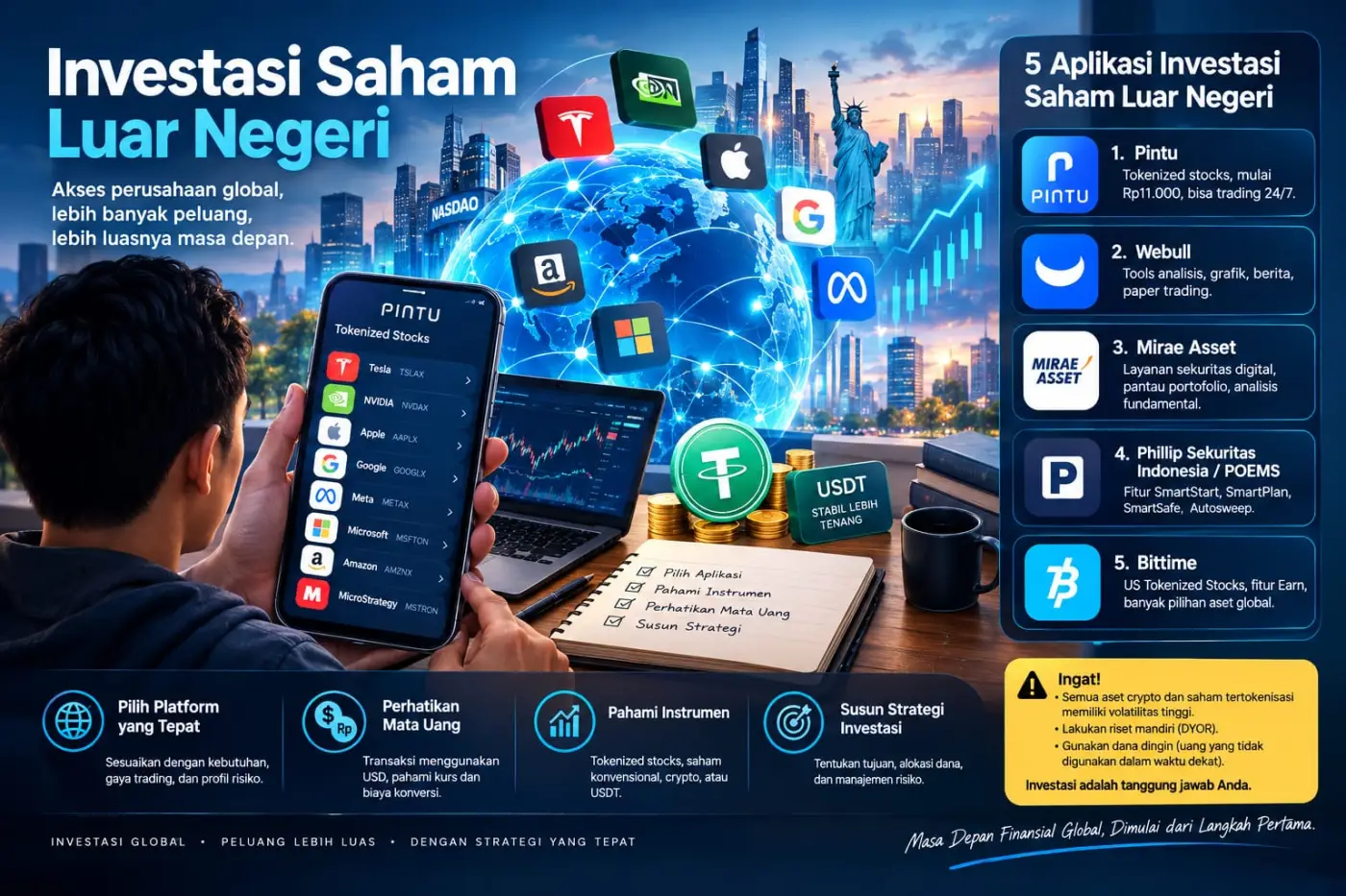 Cara Investasi Saham Luar Negeri dengan 5 Aplikasi untuk Investor Indonesia