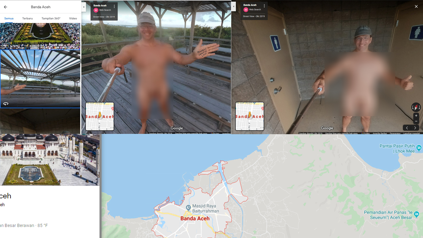 Viral! Foto Pria Bugil di Google Maps Banda Aceh