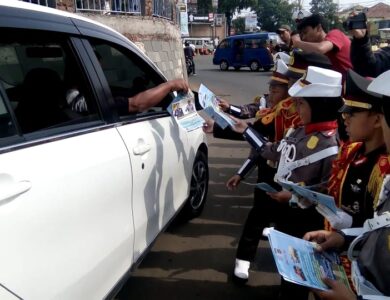 Polres Dan Pocil Cianjur Gelar Sosialisasi Lalu Lintas Tahun Baru 2020