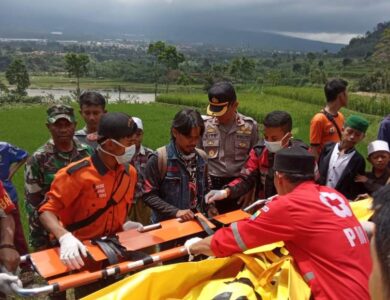 Muhammad Hilir, anak yang hilang dan hanyut di Sungai Cihurip Kecamatan Gekbrong ditemukan tewas di Sukabumi, Jumat (20/3/2020).
