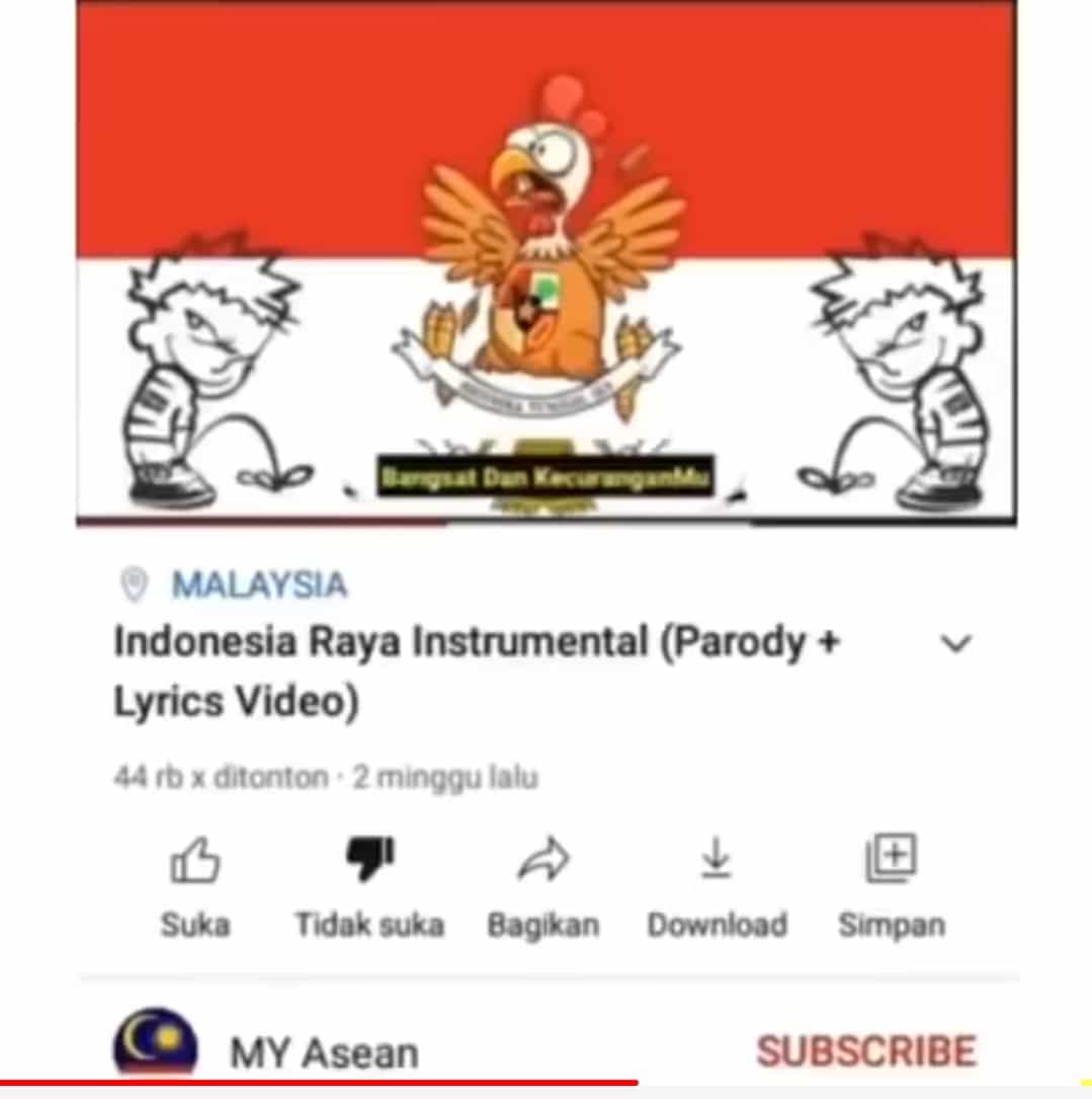 Tegas! KBRI Laporkan Akun YouTube Warga Malaysia yang Hina Lagu Indonesia Raya