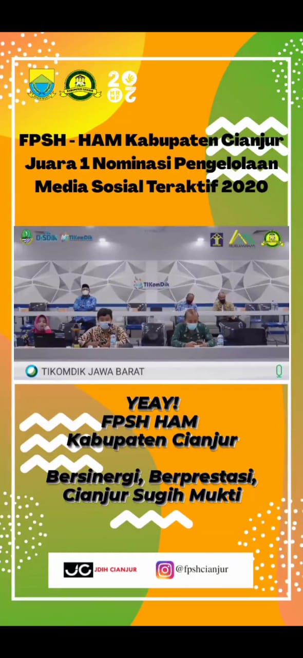 Raih Juara 1 Pengelolaan Medsos Teraktif 2020, FPSH Harumkan Nama Cianjur