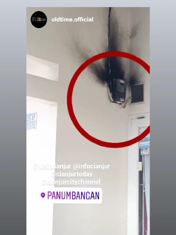 Penyangga Kabel Listrik di Panumbangan Patah, KWH Milik Warga Gosong